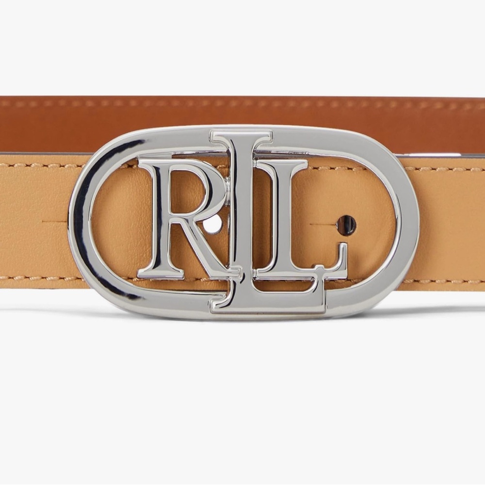 Tan Leather Belt with Silver Buckle Buff/Tan